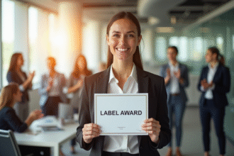 Femme d'affaires confiante tenant un certificat de réussite