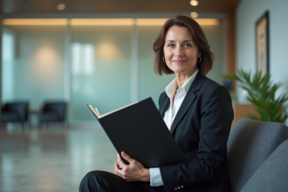 Femme d affaires assise dans un bureau moderne
