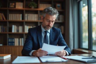 Homme d affaires en costume bleu dans un bureau moderne